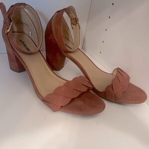 Burnt Auburn/ Reddish Suede Size 10 Ankle Strap Shoes